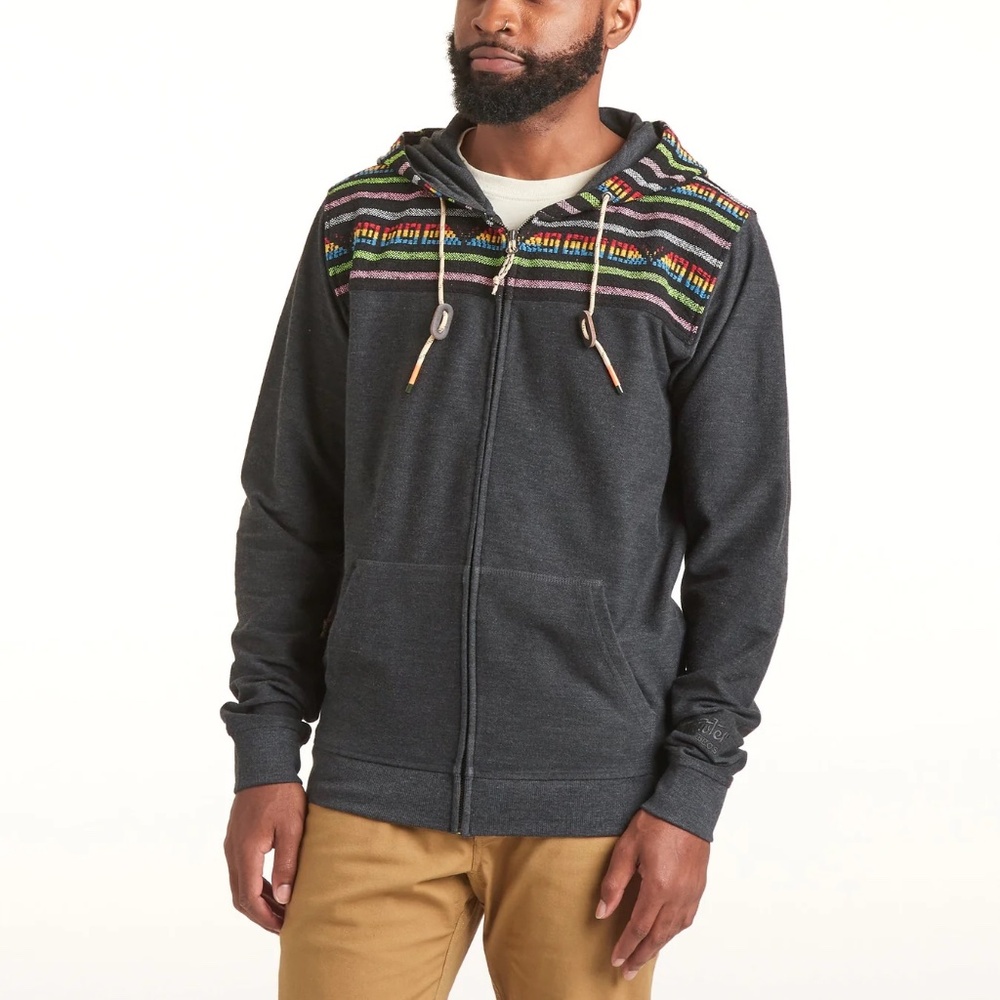 Howler Brothers Shaman Hoodie /Antique Black / Kwanti Jacquard – Men's Large
